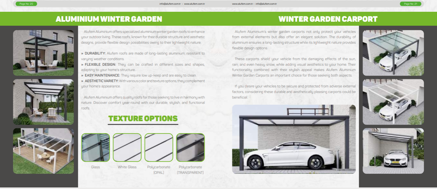 Veranda - Polycarbonate roof - width 10m to 12m